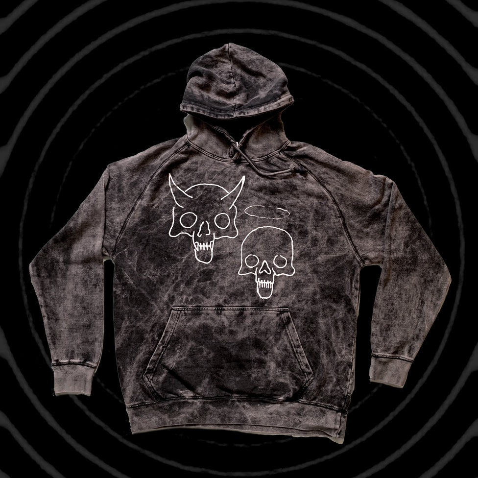 EDC Insomniac newest Pullover Hoodie Acid wash SPOOKY FACES